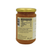 Pot de marmelade d’orange Sicilienne D.O.P Agrisicilia 360g avec étiquette nutritionnelle visible.