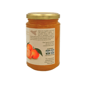 Confiture mandarine Sicile Agrisicilia 360g, pot de verre avec étiquette et illustration de mandarines.