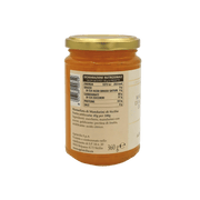 Pot de confiture mandarine Agrisicilia 360g avec étiquette nutritionnelle.