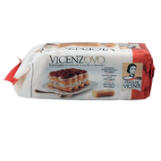 Emballage des biscuits cuillère Matilde Vicenzi Vicenzovo 300 g, présentant les biscuits cuillère italiens Vicenzovo, parfaits pour les desserts italiens.