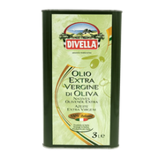 Bidon de 3L d'huile d’olive italienne Divella extra vierge 100% italienne, pour une saveur méditerranéenne authentique.