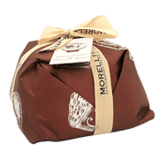 Panettone au chocolat noir Punch Livournais 750 g, emballé dans un papier brun avec ruban et étiquette « Tradition Toscane » visible.