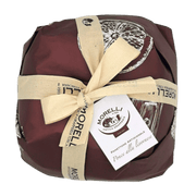 Panettone au chocolat noir Punch Livournais 750 g – Tradition Toscane, dans un emballage artisanal avec ruban.