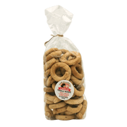 Taralli sans levure San Padre Pio 250 g, spécialité italienne artisanale à la texture légère et dorée.
