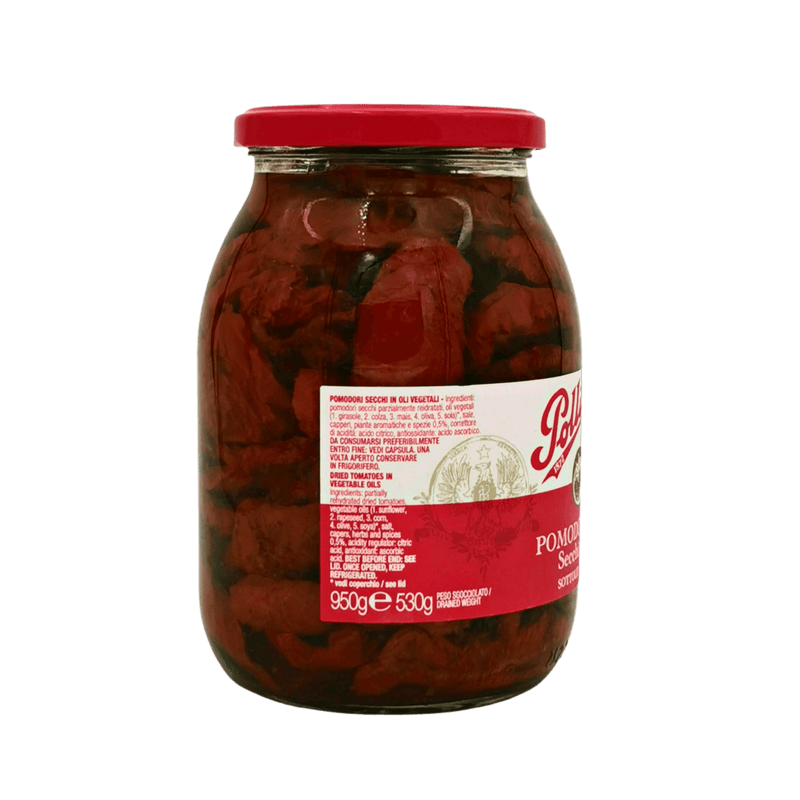 Tomates séchées à l'huile Polli 950g – Vue détaillée des ingrédients
