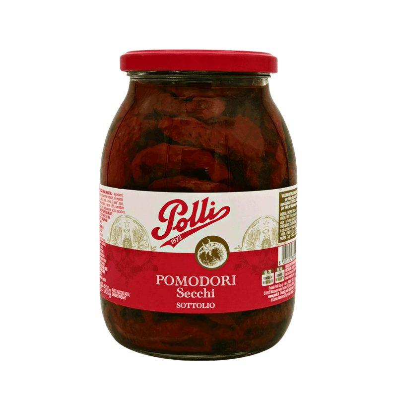 Tomates séchées à l'huile de tournesol Polli 950g – Bocal de conserve vue de face