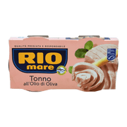 Thon à l'Huile d'Olive Rio Mare en gros plan - Chair rose Albacore et huile dorée