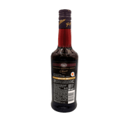 Face arrière de la bouteille de vinaigre de vin rouge Ponti Chianti D.O.C.G. 500ml, avec détails des ingrédients, degré d’acidité et informations nutritionnelles.