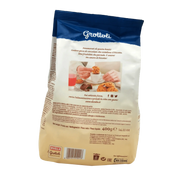 Biscuits Italiens aux Pépites de Chocolats Divella 400g, sachet vu de dos avec informations et recettes.