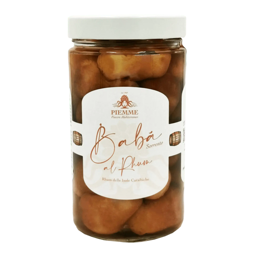Bocal de Baba au Rhum de Sorrente, pâtisserie italienne authentique imbibée de sirop au rhum, inspirée de la côte amalfitaine.