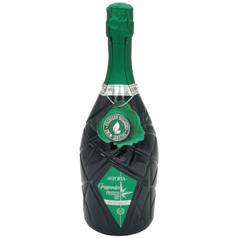 Prosecco Gaggiandre Astoria Bio 75cl – Vue d'ensemble de la bouteille avec étiquette verte
