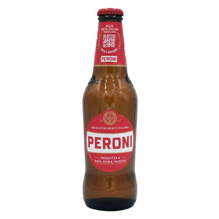 Bière Peroni 33cl en bouteille, brassée en Italie avec du malt 100% italien.