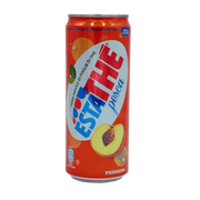 Boisson Estathé Pêche Ferrero 33cl en canette, mélange de vrai thé et pêche.