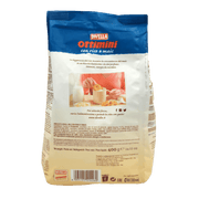 Dos de l’emballage du Biscuits Riz Soufflé et Maïs Divella 400g montrant les informations nutritionnelles et les ingrédients.