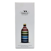 Coffret cadeau contenant une bouteille de 50cl d'huile d'olive extra vierge Muraglia Fruttato Intenso, en céramique artisanale.