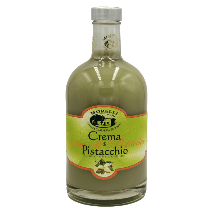 Bouteille de 50cl de Crema di Pistacchio Morelli, liqueur italienne crémeuse à la pistache