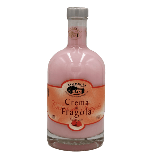 Bouteille de 50cl de Crème de Fraise Morelli - Liqueur douce et fruitée de Toscane