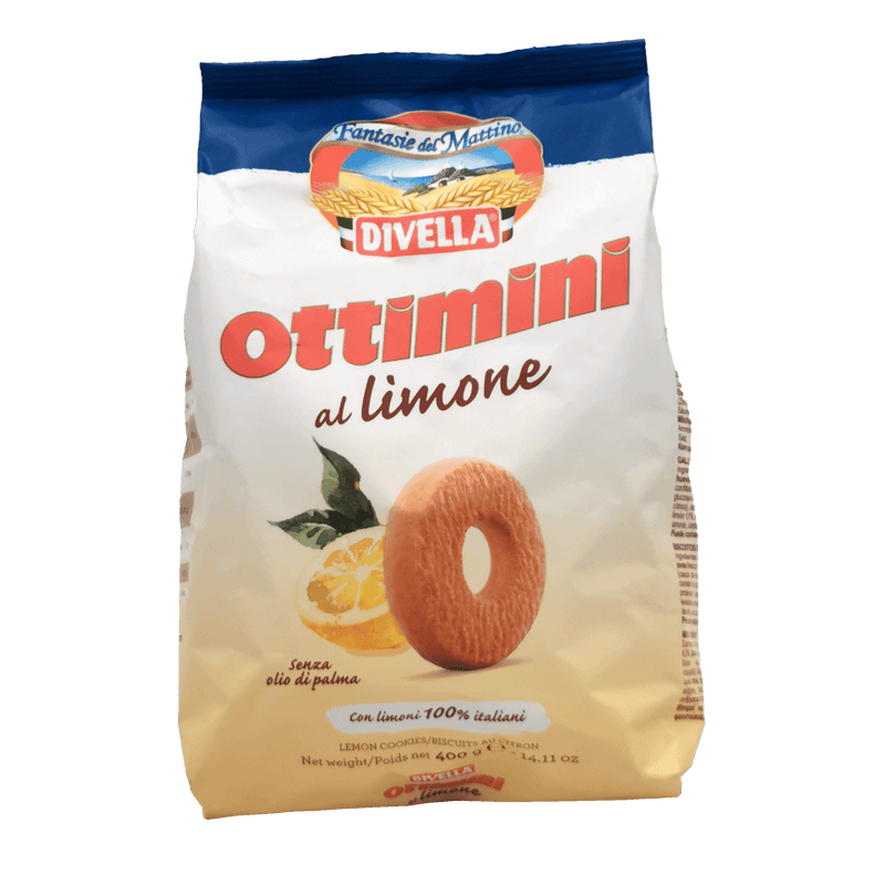 Biscuits Divella Citron – Ottimini au citron, paquet de 400g de biscuits italiens au citron.