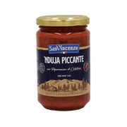 Pot de nduja épicée au piment calabrais SanVincenzo 290g, spécialité calabraise à tartiner, saveurs audacieuses.
