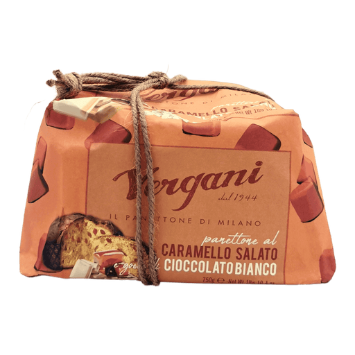 Panettone caramel & choco blanc Vergani 750g emballage traditionnel italien