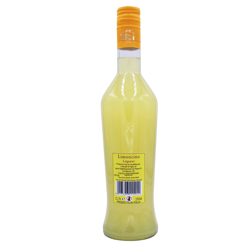 Bouteille de Limoncino Morelli, liqueur de citron italienne délicieuse et rafraîchissante, 70cl, saveur authentique.