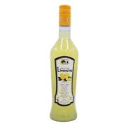 Bouteille de Limoncino Morelli 70cl, liqueur de citron italienne au goût rafraîchissant, avec étiquette et bouchon jaune.