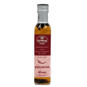 Bouteille d'huile d'olive extra vierge au piment Olitalia 250ml, huile pimentée pour assaisonnement épicé et audacieux.
