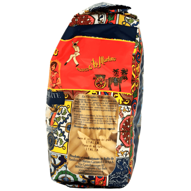 Pâtes courtes italiennes Penne Mezzani Rigate, motifs artistiques Dolce & Gabbana, Gragnano IGP, paquet 500g.