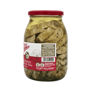 Carciofini Tagliati alle Erbe Polli - Artichauts marinés aux herbes italiennes en gros plan