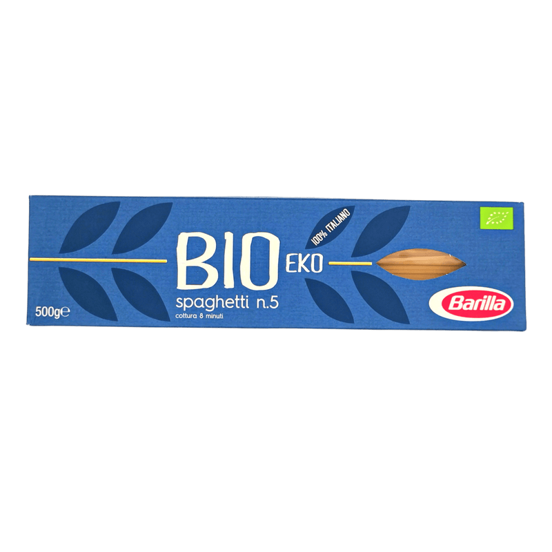 Paquet de spaghettis Bio Eko N°5 Barilla 500g - Pâtes biologiques italiennes en semoule de blé dur, certifiées agriculture biologique.