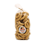 Taralli sans levure San Padre Pio 250 g, spécialité italienne traditionnelle faite à la main, symbole de goût et de savoir-faire.