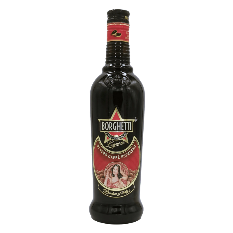 Bouteille de Liqueur De Café Borghetti 70cl, riche goût d'espresso italien, liqueur de café authentique.