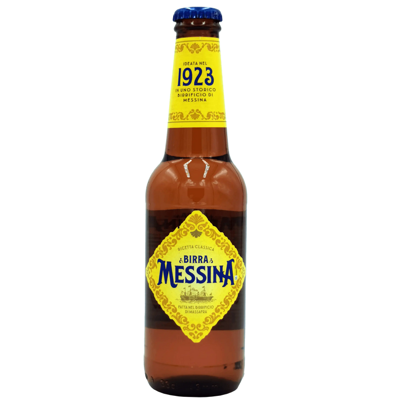 Bière Messina 33cl bouteille, bière blonde sicilienne avec cristaux de sel de Trapani.