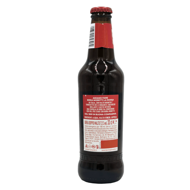 Bouteille de Bière Rousse Birra Moretti 33 cl, une bière rousse italienne emblématique alliant tradition et caractère.