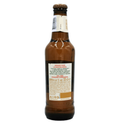 Dos de la bouteille Birra Moretti 33 cl, avec détails de l’étiquette et identité emblématique de la marque.