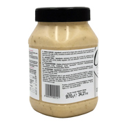 Pot de crème d’artichauts 970g avec étiquette ingrédients.