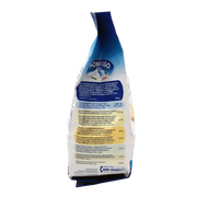 Vue latérale du paquet de mini bruschetta Monviso 120 g, affichant les informations nutritionnelles et la qualité artisanale italienne.