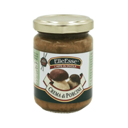 Bocal de Crème de Cèpes ElleEsse 130g, parfait pour sublimer vos plats comme pâtes et pizzas, avec une saveur riche et polyvalente.