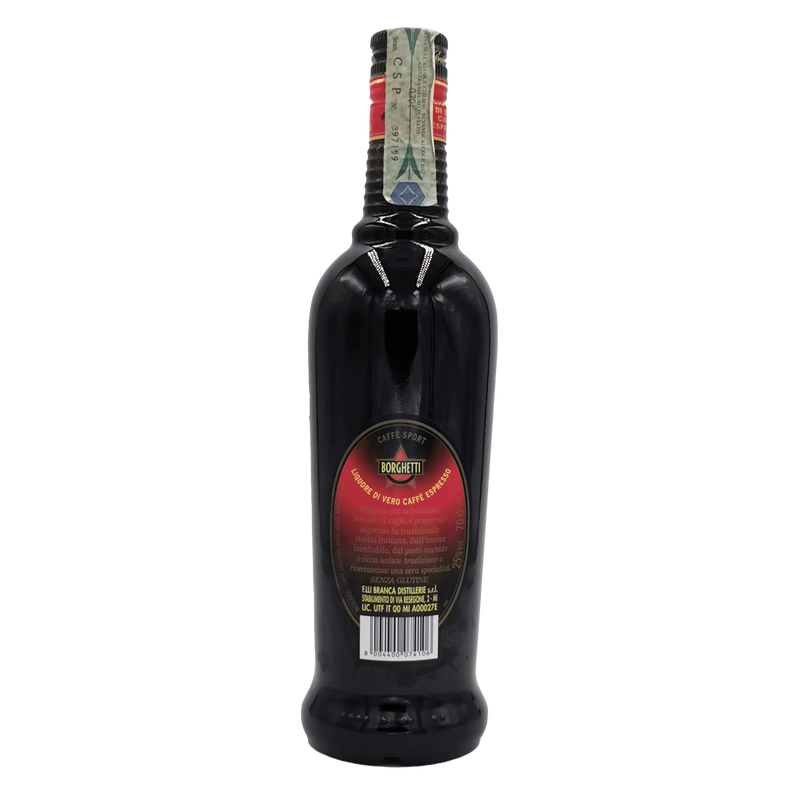 Bouteille de liqueur de café Borghetti 70cl, liqueur authentique et riche, inspirée de l'expresso italien.